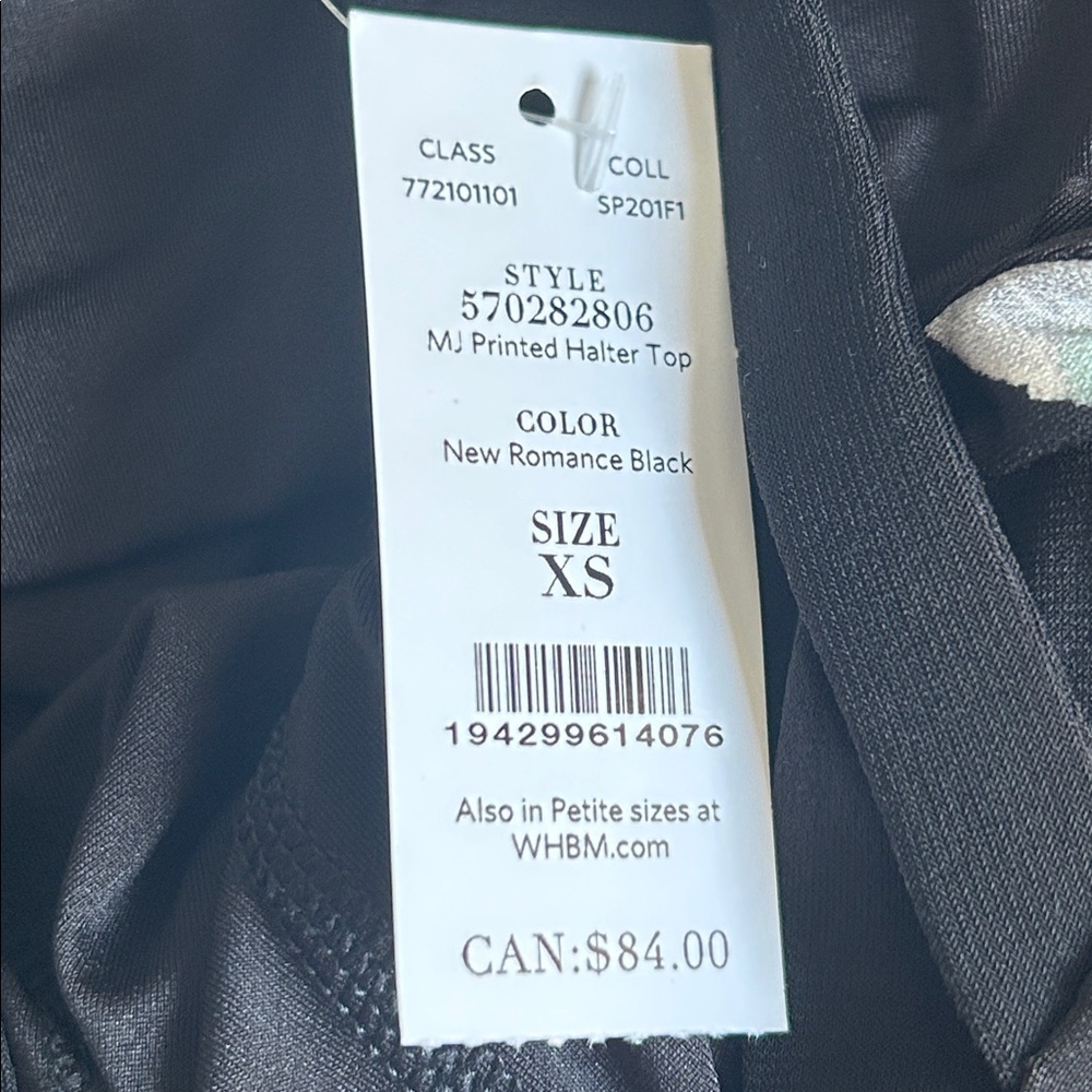 NWT White House Black Market matte jersey printed halter top size XS - Picture 4 of 5